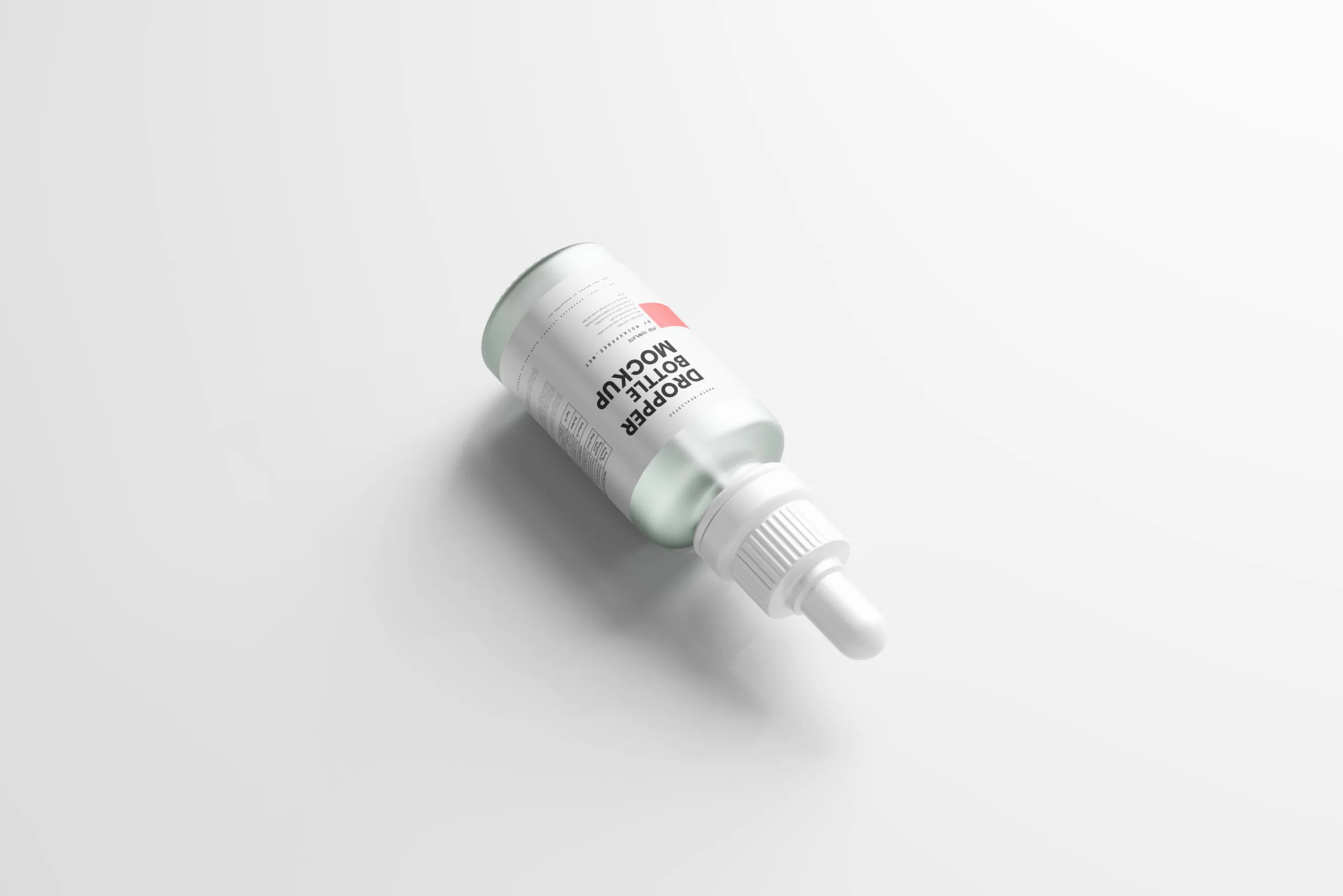 5 Frosted Glass Dropper Bottle Mockups with Label in Different Visions FREE PSD