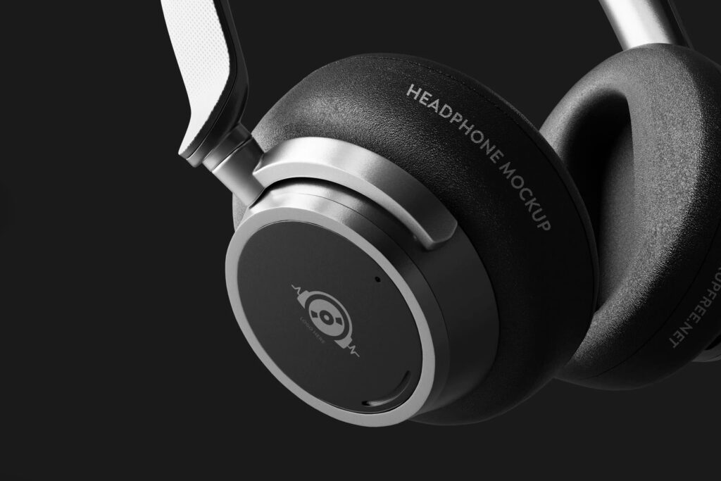 5 Generic Wireless Headphone Mockups in Distinct Shots