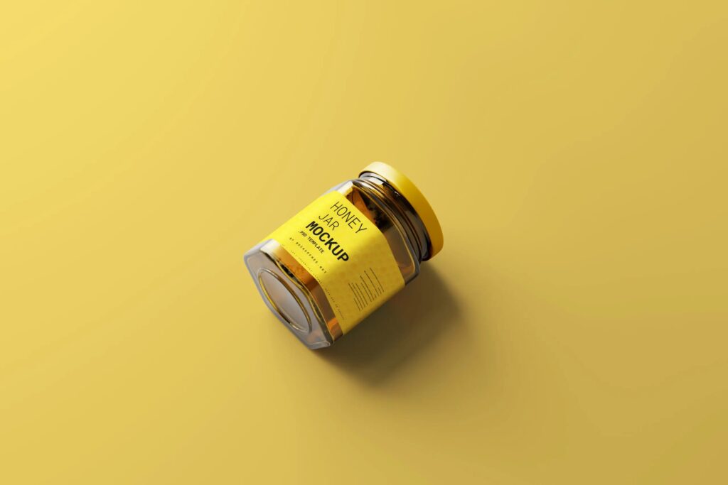 5 Honey Jar Mockups with Lid in Various Views