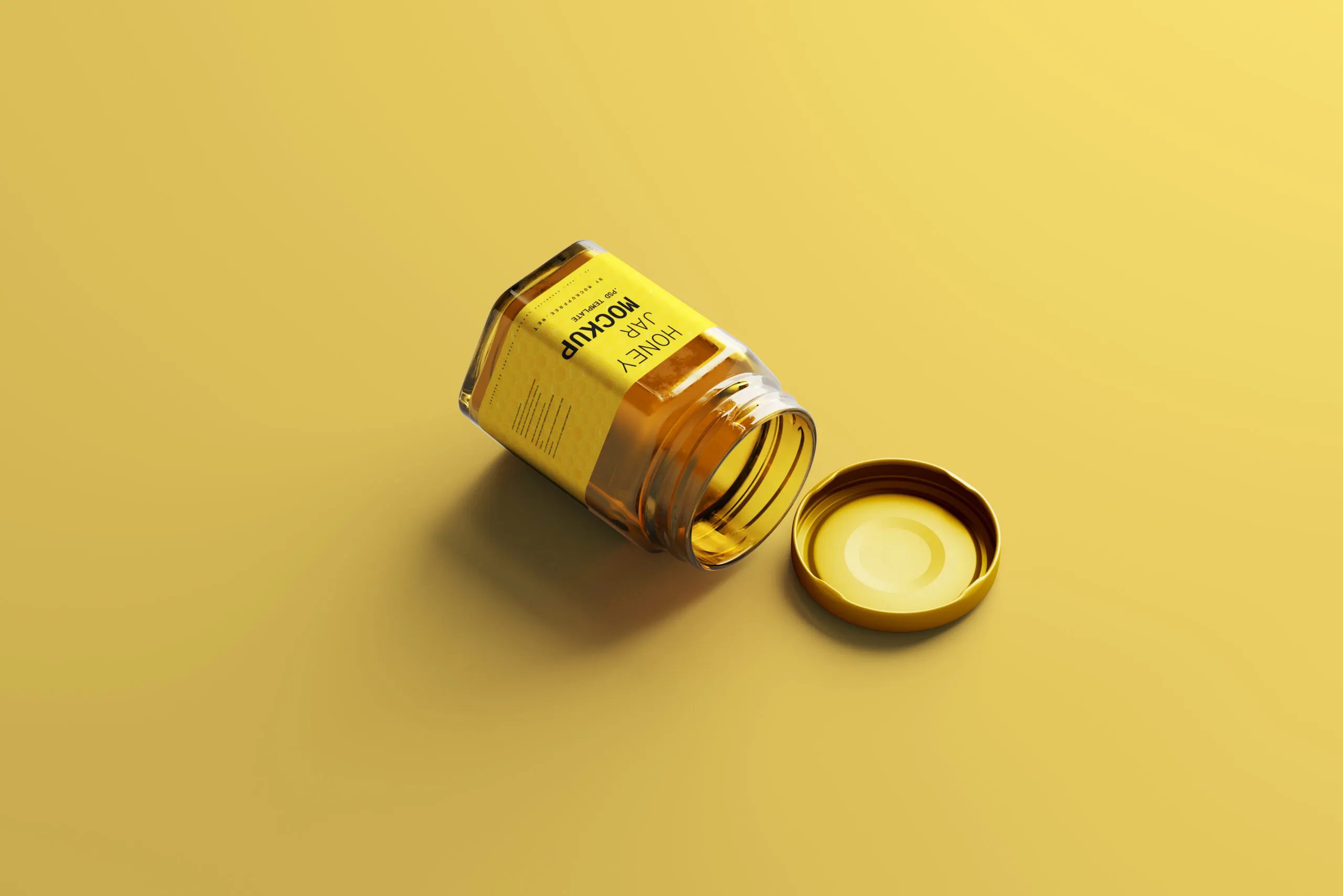 5 Honey Jar Mockups with Lid in Various Views FREE PSD