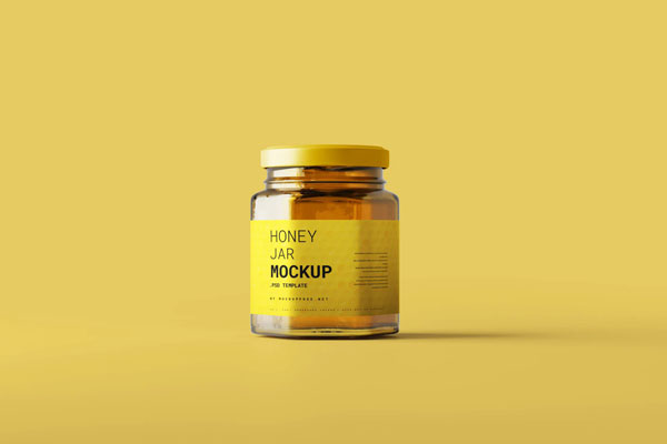 5 Honey Jar Mockups with Lid in Various Views