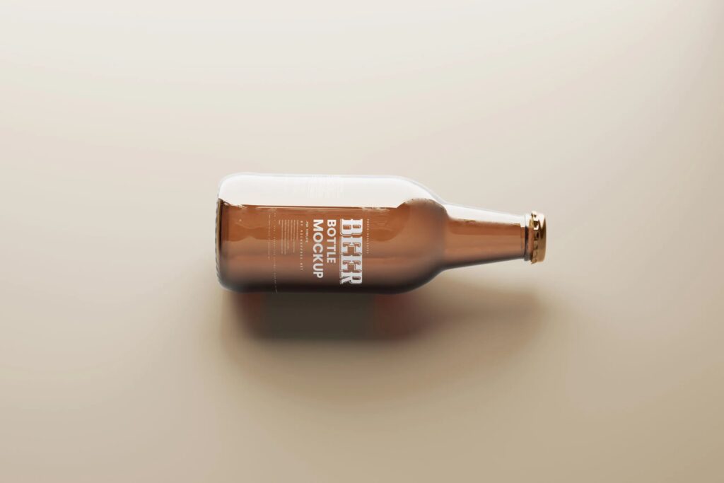 5 Lager Beer Bottle Mockups in Different Views
