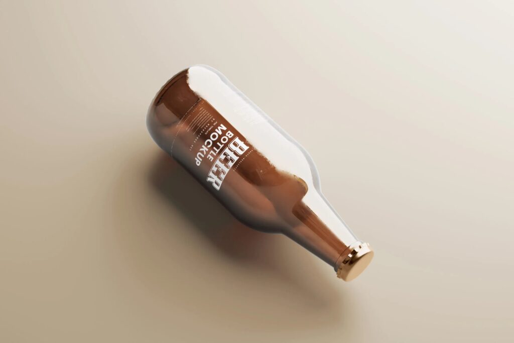 5 Lager Beer Bottle Mockups in Different Views