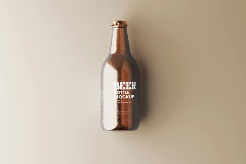 5 Lager Beer Bottle Mockups in Different Views