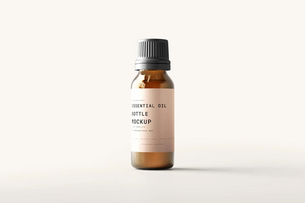 5 Large Essential Oil Bottle Mockups in Different Views