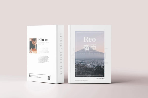 5 Large Hard Cover Books Mockups in Various Views