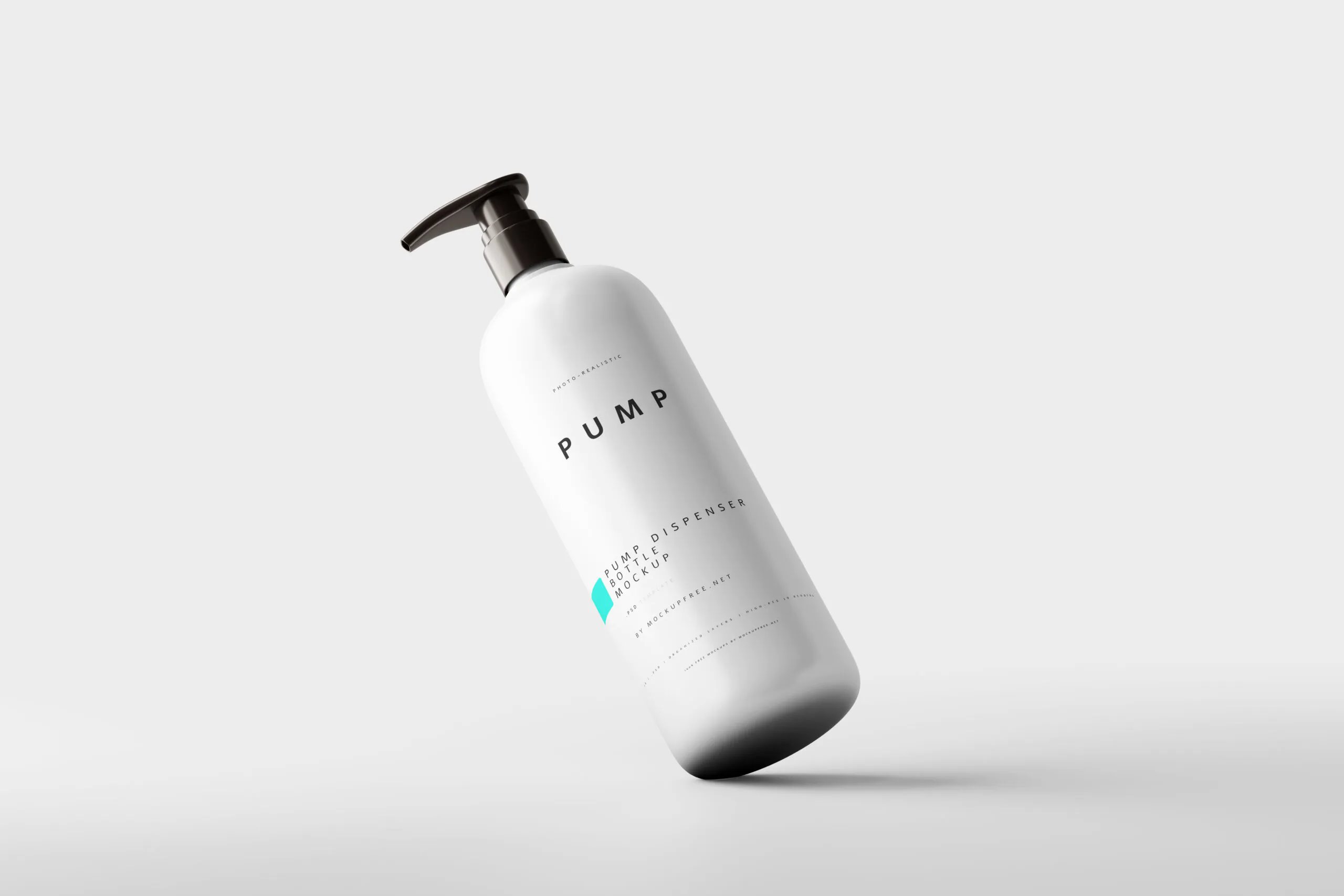 5 Large Plastic Pump Bottle Mockups in Varied Visions FREE PSD