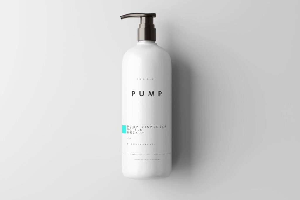 5 Large Plastic Pump Bottle Mockups in Varied Visions