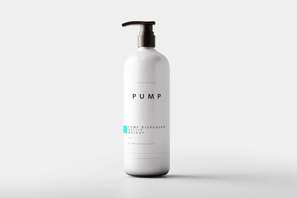 5 Large Plastic Pump Bottle Mockups in Varied Visions