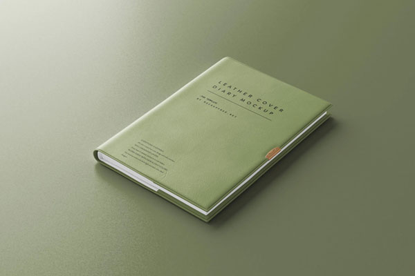 5 Leather Cover Diary Mockups in Varied Sights