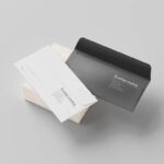 5 Long Corporate Envelopes Mockups in Perspective and Top Visions