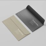 5 Long Corporate Envelopes Mockups in Perspective and Top Visions