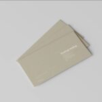 5 Long Corporate Envelopes Mockups in Perspective and Top Visions