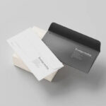 5 Long Corporate Envelopes Mockups in Perspective and Top Visions