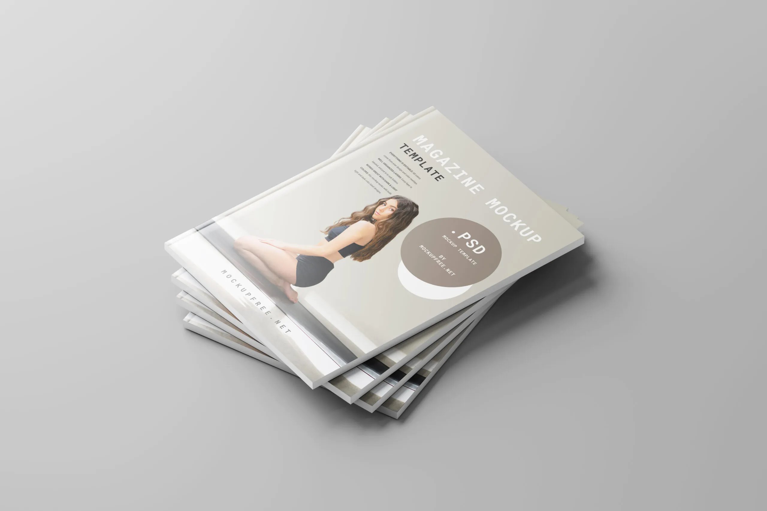 5 Magazine Cover Mockups in Distinct Visions FREE PSD