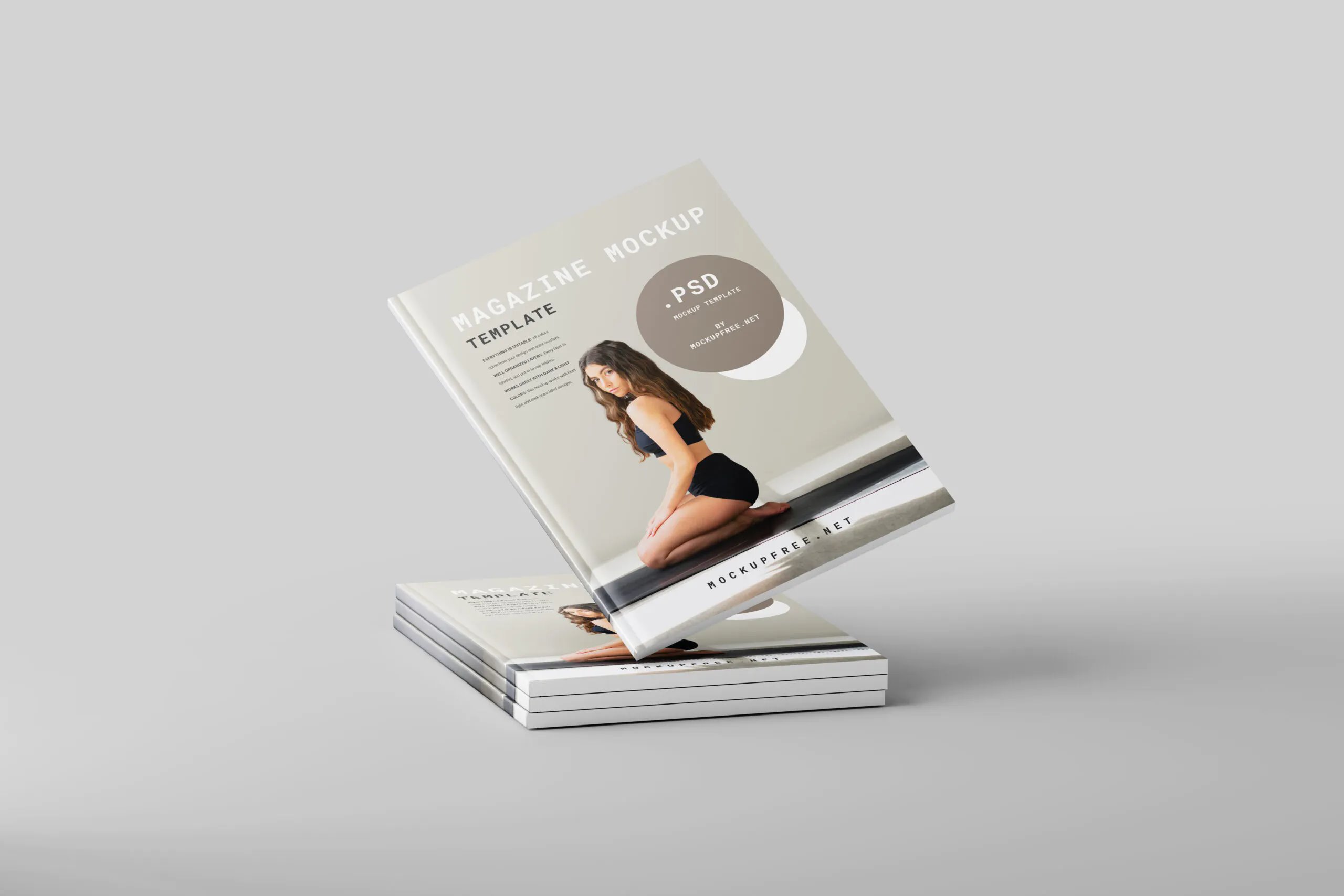 5 Magazine Cover Mockups in Distinct Visions FREE PSD
