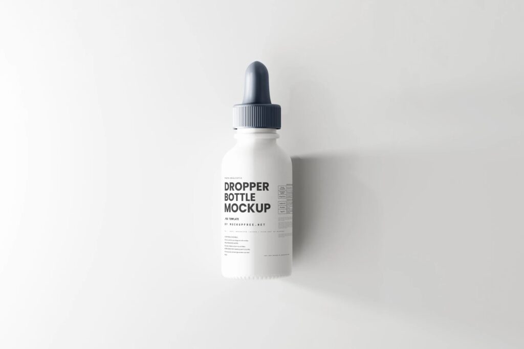 5 Matte Ceramic Dropper Bottle Mockups in Various Sights