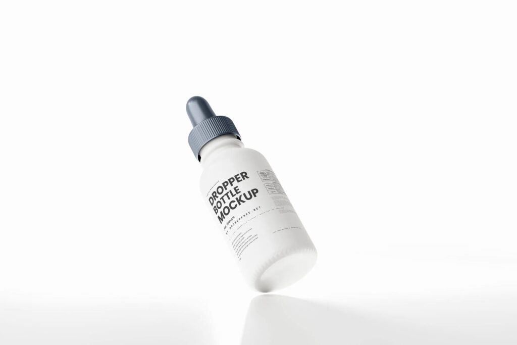 5 Matte Ceramic Dropper Bottle Mockups in Various Sights