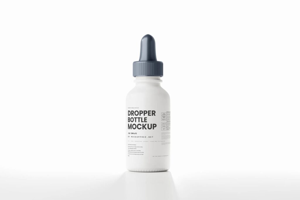 5 Matte Ceramic Dropper Bottle Mockups in Various Sights