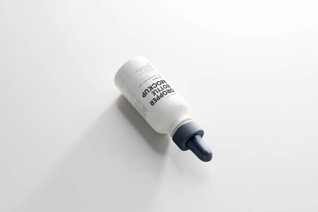 5 Matte Ceramic Dropper Bottle Mockups in Various Sights