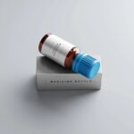 5 Medicine Glass Bottle Mockups with Box in Distinct Sights