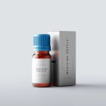 5 Medicine Glass Bottle Mockups with Box in Distinct Sights