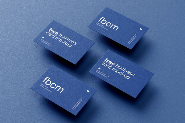 5 Minimalistic Business Card Mockups in Different Views