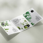 5 Mockups of A5, A6, A4 Trifold Flyers in Various Views