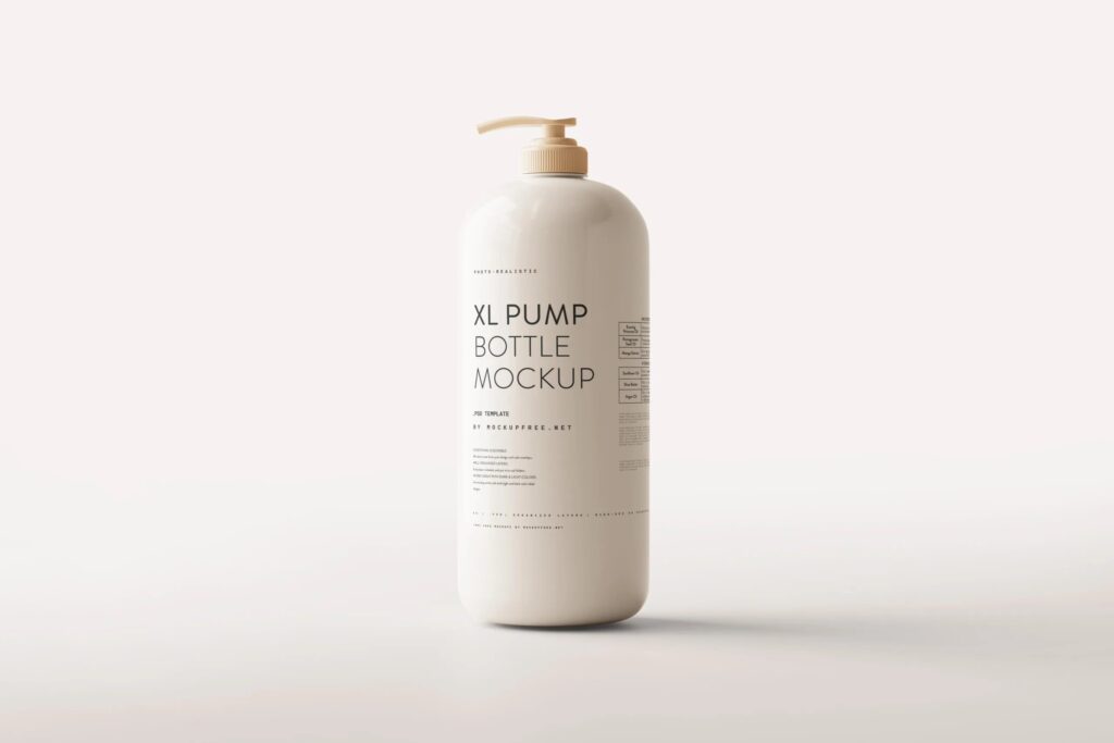 5 Mockups of Extra Large Pump Bottle in Varied Visions