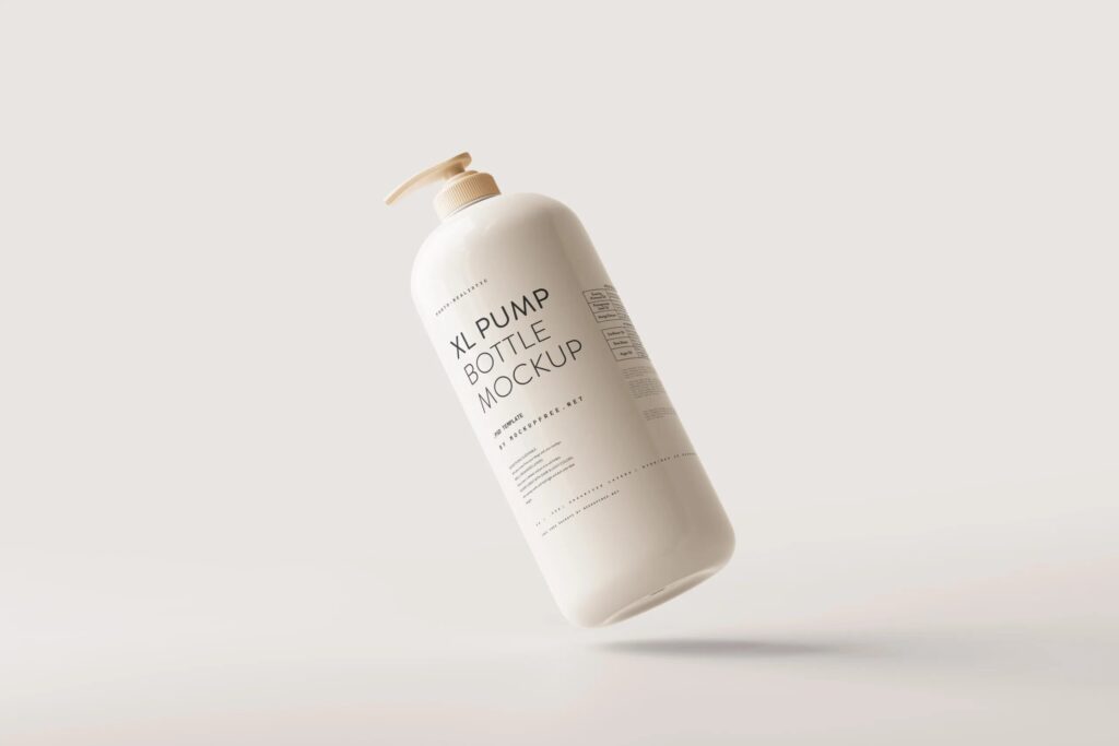 5 Mockups of Extra Large Pump Bottle in Varied Visions