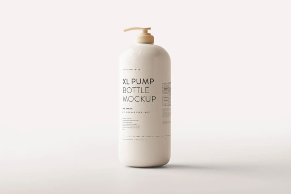 5 Mockups of Extra Large Pump Bottle in Varied Visions