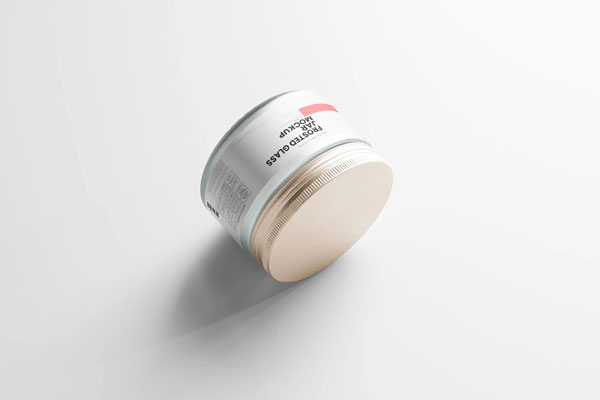 5 Mockups of Frosted Glass Jar with Label