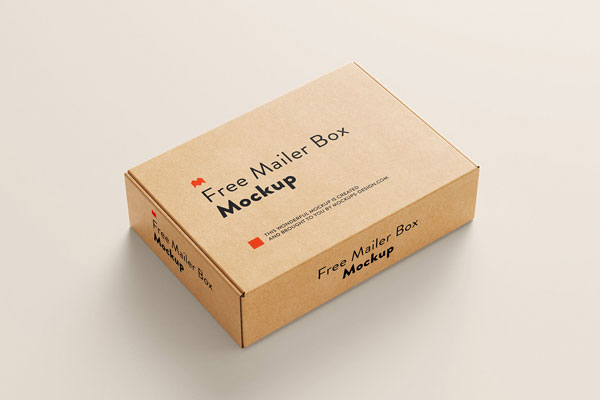 5 Mockups of Kraft Mail Box in Different Views