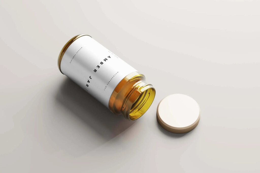 5 Mockups of Large Amber Jars in Varied Visions