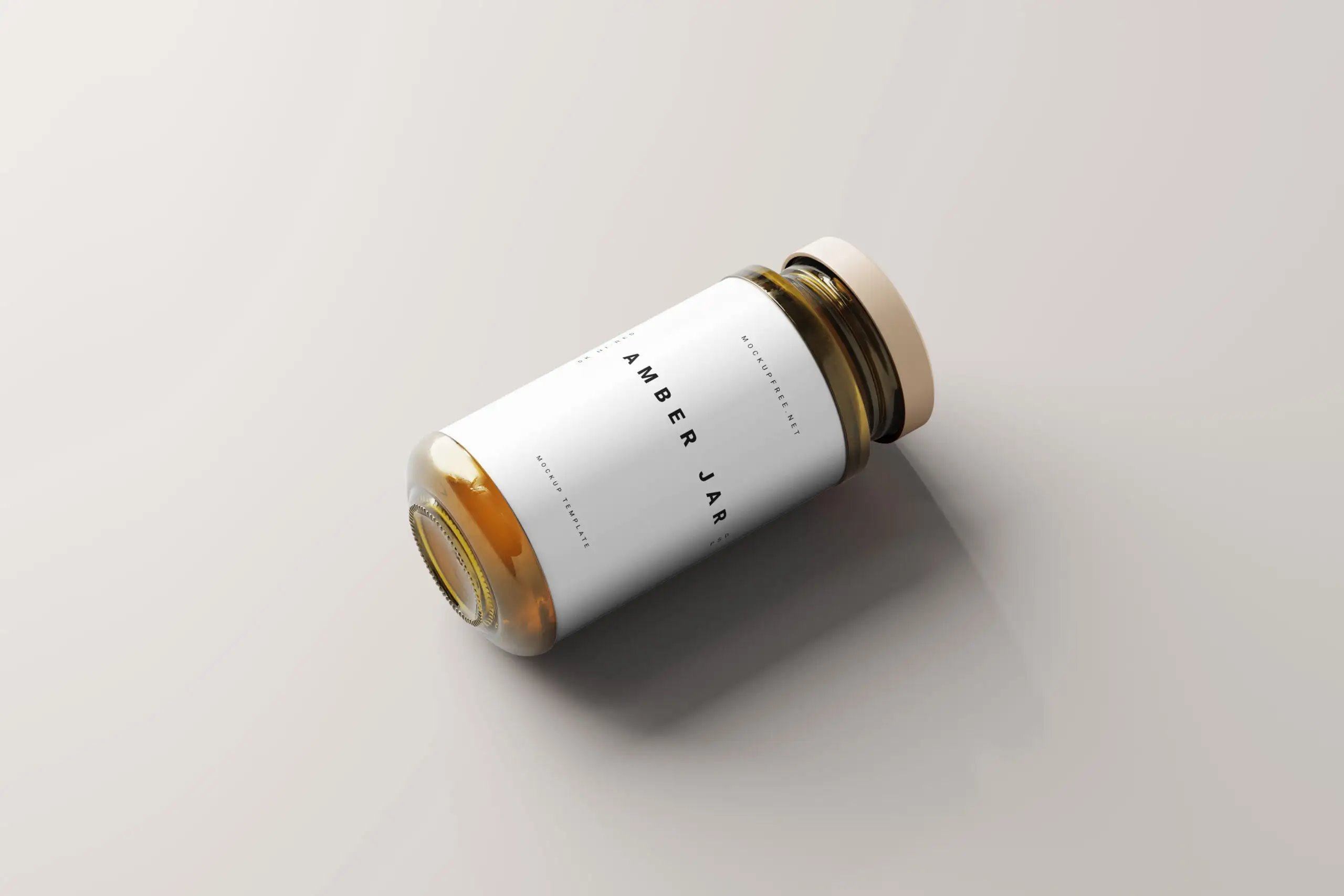 5 Mockups of Large Amber Jars in Varied Visions FREE PSD