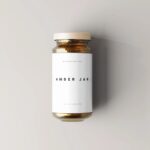 5 Mockups of Large Amber Jars in Varied Visions