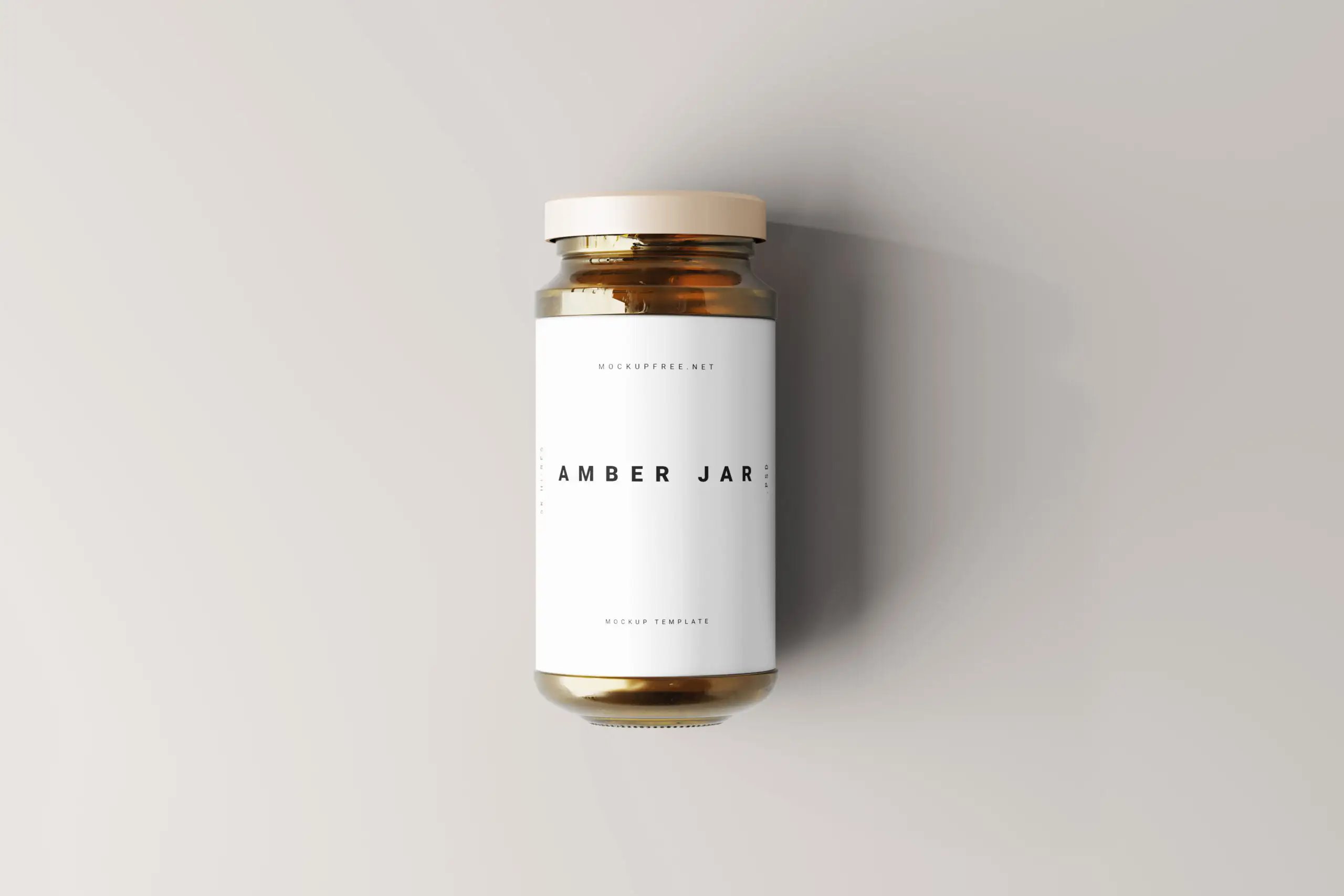 5 Mockups of Large Amber Jars in Varied Visions FREE PSD