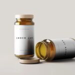 5 Mockups of Large Amber Jars in Varied Visions