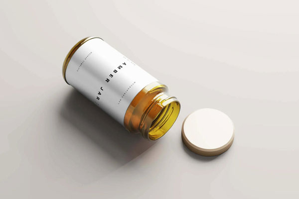 5 Mockups of Large Amber Jars in Varied Visions
