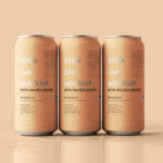 5 Mockups of Large Soda Cans with Water Drops