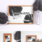 5 Mockups of Minimalistic Wooden Frames Sets