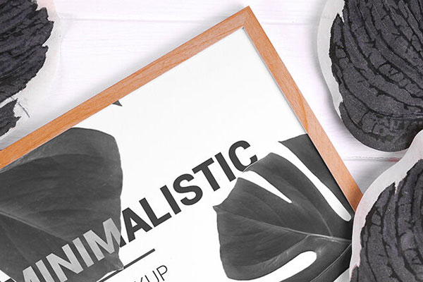 5 Mockups of Minimalistic Wooden Frames Sets