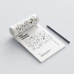 5 Mockups of Notepad with Pencil in Various Perspective Views