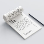 5 Mockups of Notepad with Pencil in Various Perspective Views