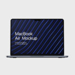 5 Mockups of Open MacBook Air from Different Angles