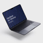 5 Mockups of Open MacBook Air from Different Angles