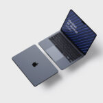 5 Mockups of Open MacBook Air from Different Angles