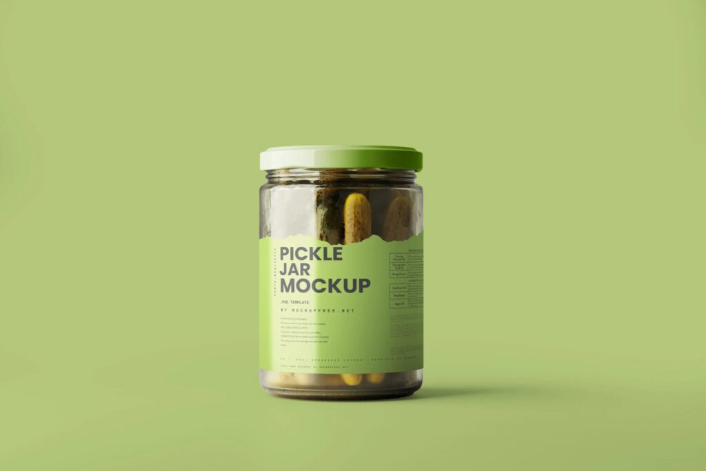 5 Mockups of Pickle Jar in Distinct Visions