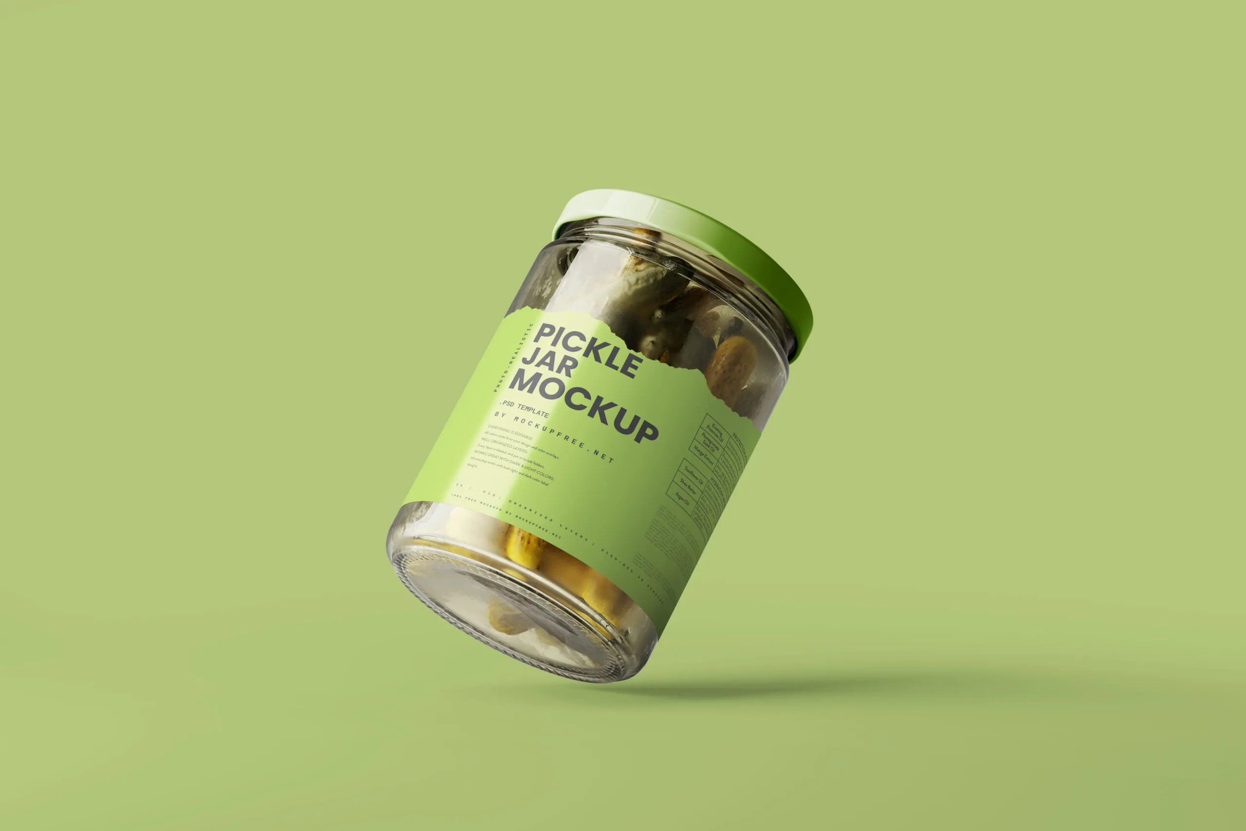 5 Mockups of Pickle Jar in Distinct Visions FREE PSD