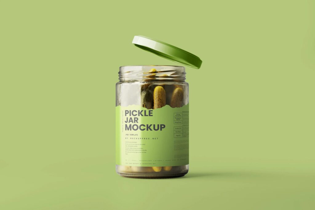 5 Mockups of Pickle Jar in Distinct Visions